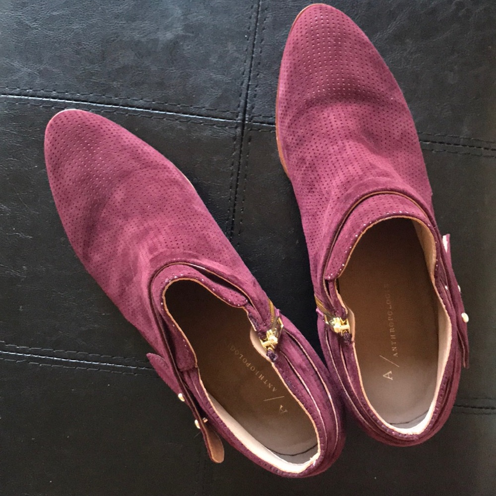 Anthropologie Wine Booties - Picture 4 of 5